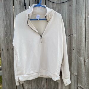 Women's Cream Half-Zip Sweater